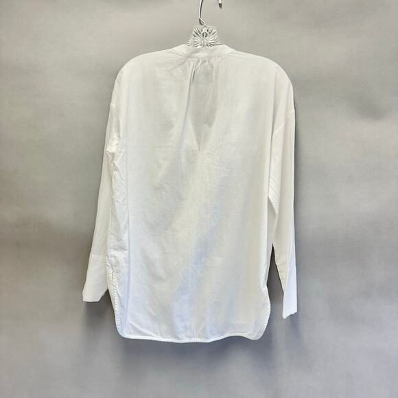 Brochu Walker Micro Stripe White Cotton Popover Tunic Blouse Size XS - Picture 5 of 13